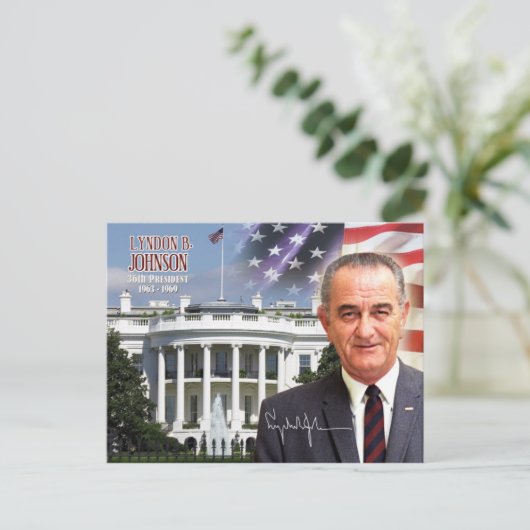 Lyndon B. Johnson - 36e President van de VS Briefkaart (Staand voorkant)