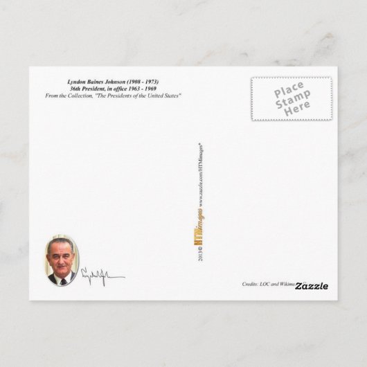 Lyndon B. Johnson - 36e President van de VS Briefkaart (Achterkant)