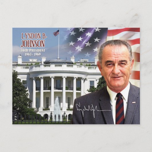 Lyndon B. Johnson - 36e President van de VS Briefkaart (Voorkant)