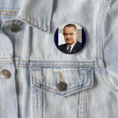 Lyndon B. Johnson 36th President Ronde Button 5,7 Cm (In situ)