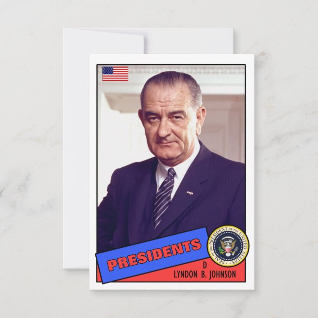 Lyndon B. Johnson Baseball Card (Voorkant)