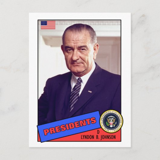 Lyndon B. Johnson Baseball Card Briefkaart (Voorkant)
