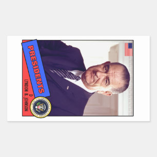 Lyndon B. Johnson Baseball Card Rechthoekige Sticker