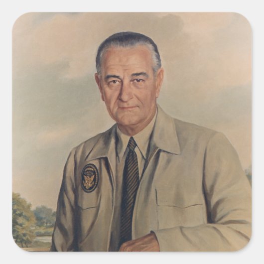 Lyndon B. Johnson - Elizabeth Shoumatoff (1969) Vierkante Sticker (Voorkant)