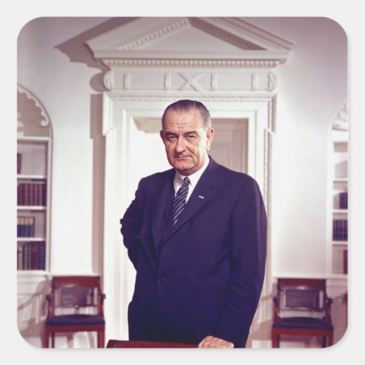Lyndon B Johnson Vierkante Sticker (Voorkant)