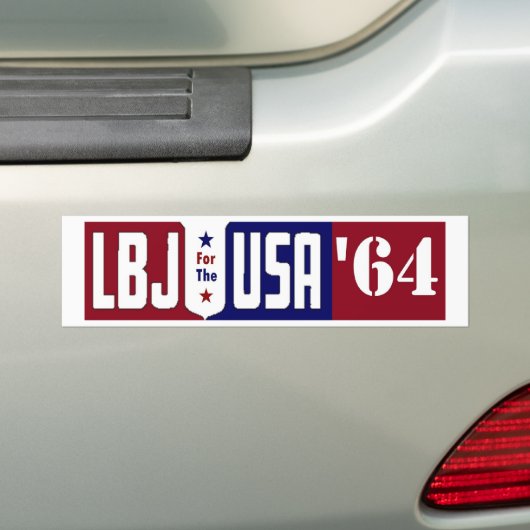Lyndon Johnson '64 LBJ voor de Verenigde Staten Bumpersticker (Op auto)