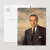 Lyndon Johnson Officieel portret Briefkaart (Voorkant / Achterkant)