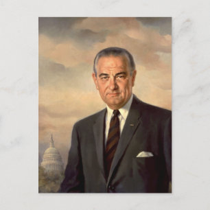 Lyndon Johnson Officieel portret Briefkaart