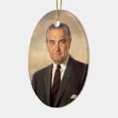 Lyndon Johnson Officieel portret Keramisch Ornament (Links)