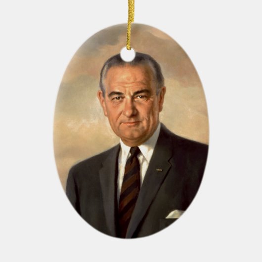 Lyndon Johnson Officieel portret Keramisch Ornament (Voorkant)