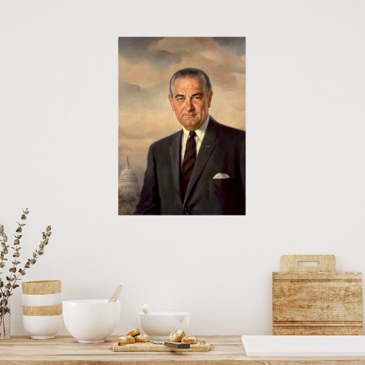 Lyndon Johnson Officieel portret Poster (Keuken)