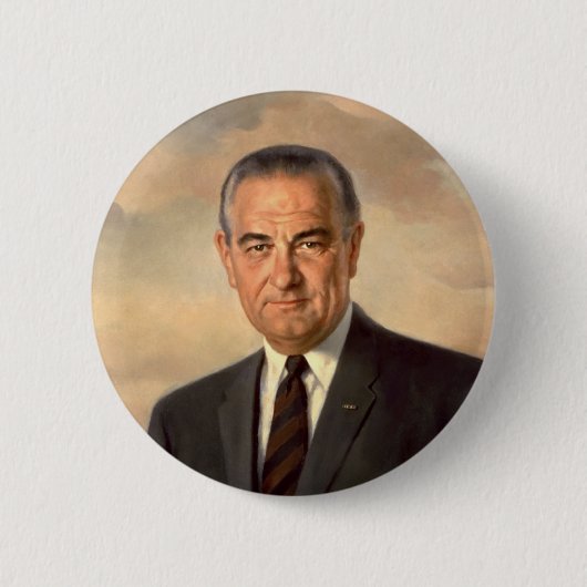 Lyndon Johnson Officieel portret Ronde Button 5,7 Cm (Voorkant)