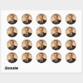Lyndon Johnson Officieel portret Ronde Sticker (Vel)