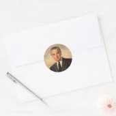 Lyndon Johnson Officieel portret Ronde Sticker (Envelop)