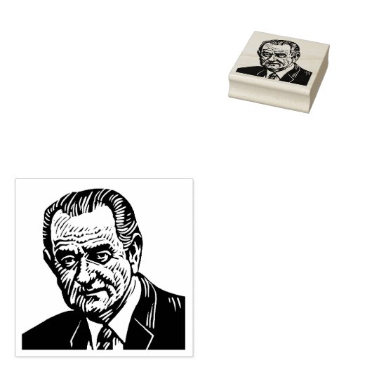 Lyndon Johnson Rubber Stamp Rubberstempel (Gestempeld)