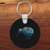Lynesia Maori Kiwi Bird Ocean Blue New Zealand Sleutelhanger (Voorkant)