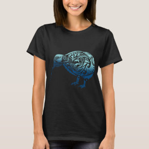 Lynesia Maori Kiwi Vogel Oceaan Blauw Nieuw-Zeelan T-shirt