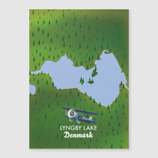 Lyngby Lake Denmark kaart (Voorkant)