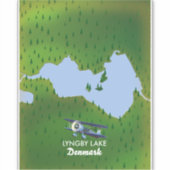 Lyngby Lake Denmark kaart Sticker (Voorkant)