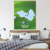 Lyngby-meer Denemarken kaart Canvas Afdruk (Insitu (Slaapkamer))