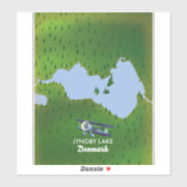 Lyngby-meer Denemarken kaart Sticker (Vel)