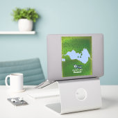 Lyngby-meer Denemarken kaart Sticker (Laptop op bureau)