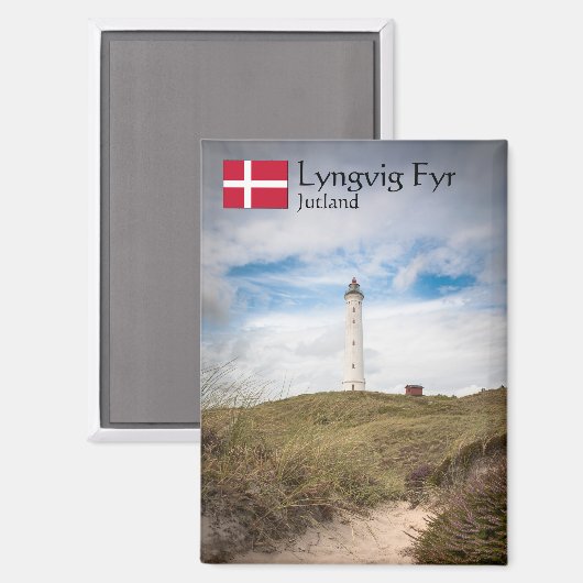 Lyngvig vuurtoren souvenir magneet (Voorkant / Achterkant)