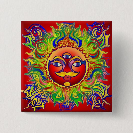 Lynn Chakra Vierkante Button 5,1 Cm (Voorkant)