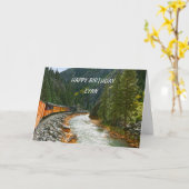 Lynn, Happy Birthday,  trein in Colorado Kaart (Gele Bloem)