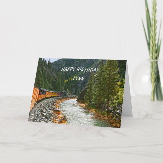 Lynn, Happy Birthday,  trein in Colorado Kaart (Voorkant)