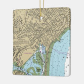 Lynn MA Nautical Chart Keramisch Ornament (Links)