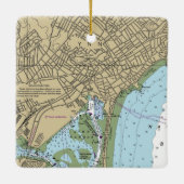 Lynn MA Nautical Chart Keramisch Ornament (Achterkant)