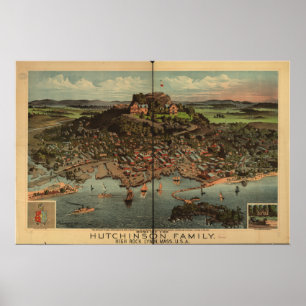 Lynn Massachusetts 1881 Antiek Panorama Poster
