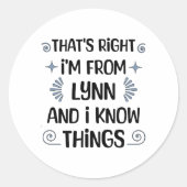 Lynn, Massachusetts Ronde Sticker (Voorkant)