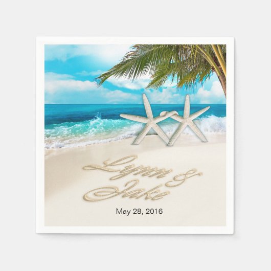 Lynn Starfish koppel VRAAG NAAR UW NAMEN IN ZAND Servet (Voorkant)