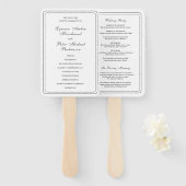 Lynnea eenvoudige elegante bruiloft programma handwaaier (Voorkant en achterkant)