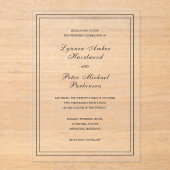 Lynnea Simple Elegant Wedding Acryl Uitnodigingen (Voorkant)
