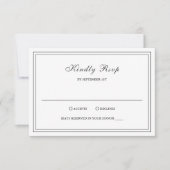 Lynnea Simple Elegant Wedding RSVP Kaartje (Voorkant)