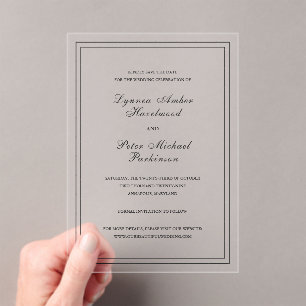 Lynnea Simple Elegant Wedding Save the Date Acryl Uitnodigingen