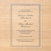 Lynnea Simple Elegant Wedding Save the Date Acryl Uitnodigingen (Voorkant)