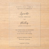 Lynnette Traditionele Elegante Huwelijk Acryl Uitnodigingen (Voorkant)