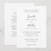 Lynnette Traditionele Elegante Huwelijk Kaart (Voorkant / Achterkant)