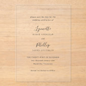 Lynnette Traditionele Elegante Huwelijk Save the D Acryl Uitnodigingen (Voorkant)