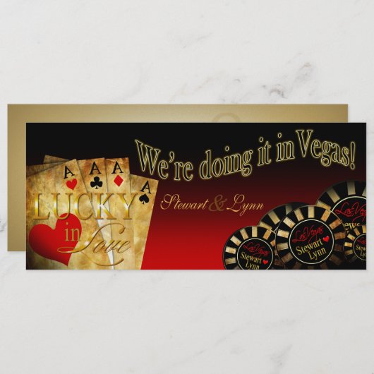 Lynn's METALLIC ICE Las Vegas Deluxe Bruiloft Kaart (Voorkant / Achterkant)