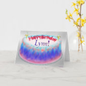 Lynn's verjaardagstaart kaart (Gele Bloem)