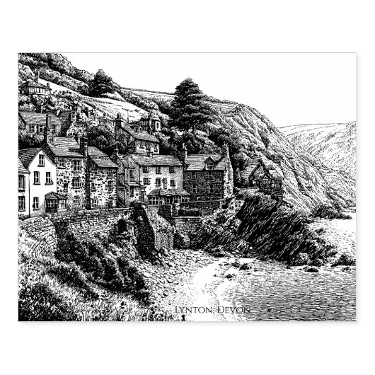 Lynton, Devon, Engeland Rubberstempel (Afrduk)
