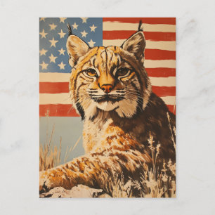 Lynx American Flag  Briefkaart