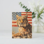 Lynx American Flag  Briefkaart (Staand voorkant)