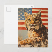 Lynx American Flag  Briefkaart (Voorkant / Achterkant)