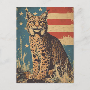 Lynx Amerikaanse vlag  Briefkaart